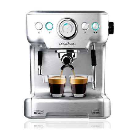 Cecotec Cafetera Express Power Espresso 20 Barista Pro. 2900 W, Thermoblock para Café y Espumar Leche, 20 Bares, Manómetro PressurePro, Modo Auto, Filtro...